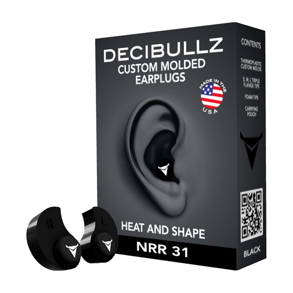 Decibullz Custom Moulded Reusable Ear Plugs Black - featured image