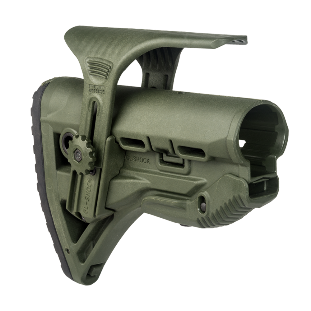 FAB Defense GL Shock Collapsible AR15 Buttstock With Cheekriser Green - featured image