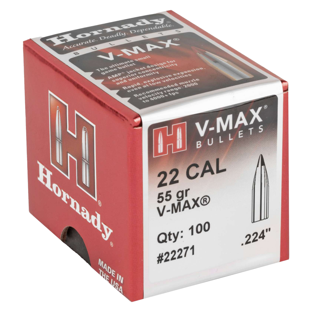 Hornady V-Max .224 55Gr Bullets (100) - featured image