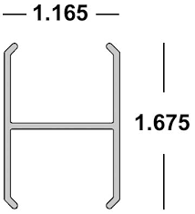 H Rail Stiffener x 24' 65-63-036 Per / Ft