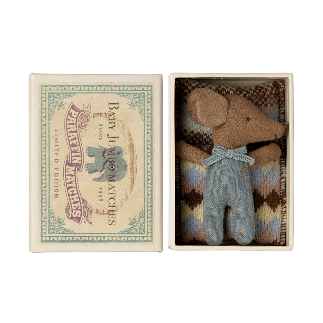 Baby Mouse in Matchbox - Sleepy Wakey - Blue