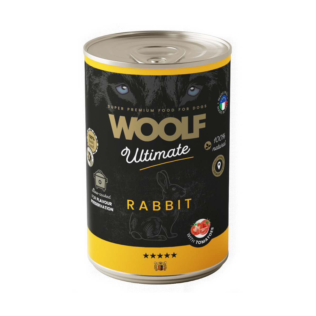 Woolf Blikvoeding Hond Rabbit with Tomato