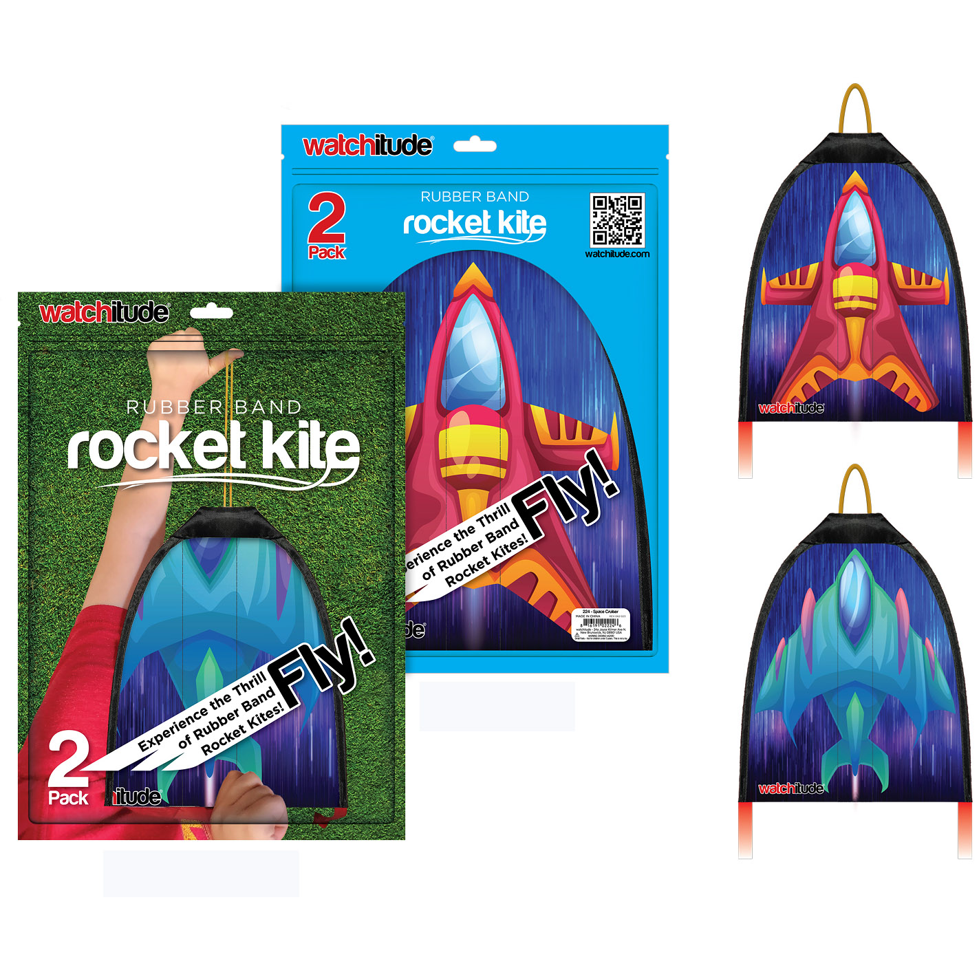 Rubber Band Rocket Kite - 2 pk