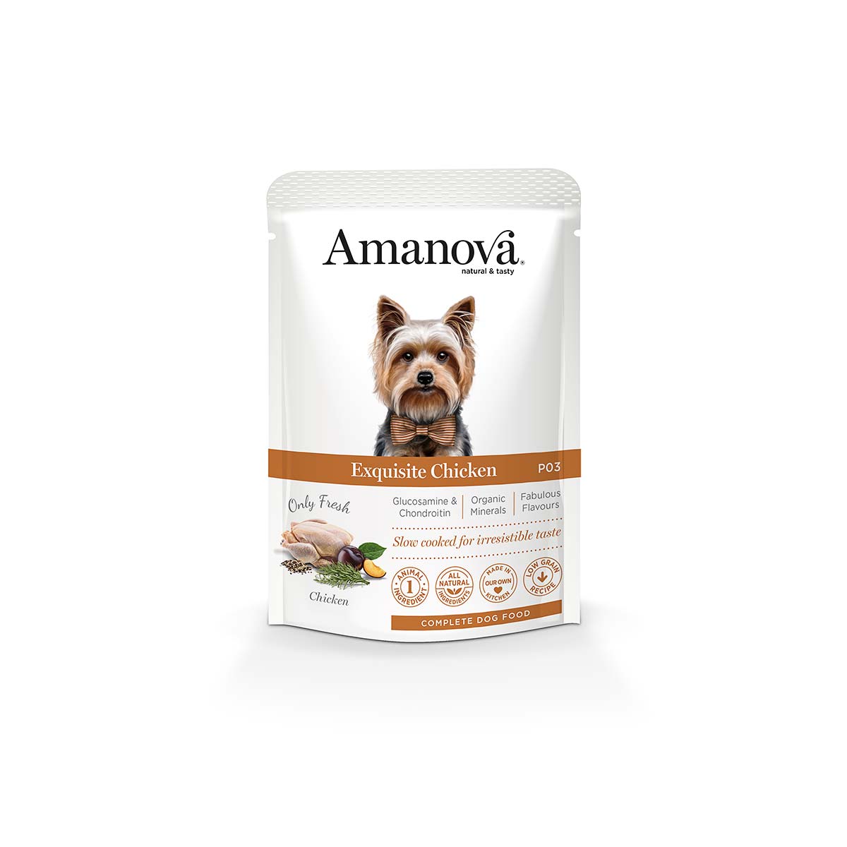 Amanova Pouch Hond Exquisite Chicken 100g