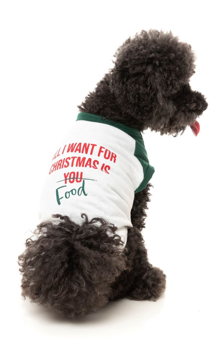 Fuzzyard Hondenshirt Xmas All I Want For Christmas Is Food