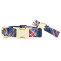Handmade in USA Dog Collar - Jackson Plaid Flannel Metal Buckle  S 5/8"