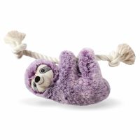 Violet Sloth on a Rope Dog Toy