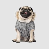 Canada Pooch Army Dog Parka Salt & Pepper 16"