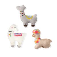 Mini Llama Love Plush Dog Toy - Set of 3