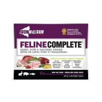 Iron Will Raw Frozen Cat Food - Complete Rabbit, Pork & Mackerel Dinner 3 lb
