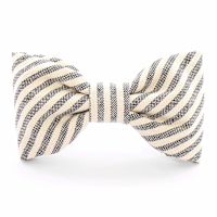 Handmade in USA Dog Bow Tie - Charcoal Stripe Standard