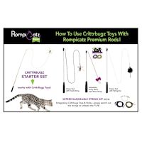 Pet Ki RompiCatz Cat Tease Toy CrittrBugz Interchangeable String Kit 3 pcs