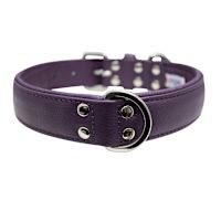 Angel Classic Alpine Plain Leather Dog Collars Orchid Purple 26" x 1.25"
