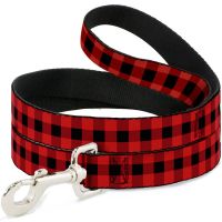 Buckle-Down Dog Leash - Buffalo Plaid Red