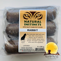 Natural Instincts Raw Dog Food - Non-Med Rabbit with Bone, Organ & Veg 6 x 250 g