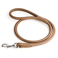 DogLine Soft Leather Round Dog Leash Brown 3/8" x 4 ft