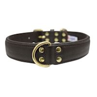 Angel Classic Alpine Plain Leather Dog Collars Chocolate Brown 20" x 1"