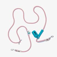 Puppy Gallery Hand-Free Clay Rope Lead 8.5 ft Red/White S