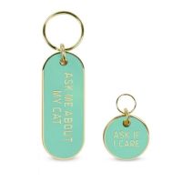Ask Me About My Cat Keychain & Pet Tag Gift Set