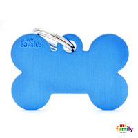 My Family Custom Pet ID Tags - Basic Blue Bone L