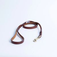 Angel Leather Braided Dog Leash Brown 4' x 1/2"