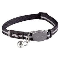 Rogz AlleyCat Safety Release Cat Collar Black 8" - 12"
