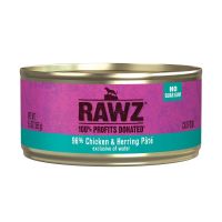 Rawz Pet Food Cat Pate Cans - 96% Chicken & Herring 5.5 oz