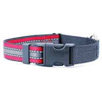 2 Hounds Design Reflective Nylon Dog Collar Red XL 1" (20"26")