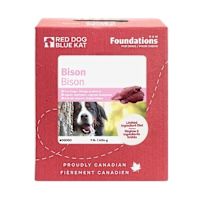 Red Dog Blue Kat Raw Dog Food - Bison & Veggies Foundations 4 x 1/4 lb Case of 6