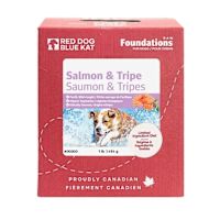 Red Dog Blue Kat Raw Dog Food - Salmon, Tripe & Veggies Foundations 4 x 1/4 lb Case of 6