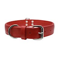 Angel Classic Alpine Plain Leather Dog Collars Valentine Red 24" x 1.25"