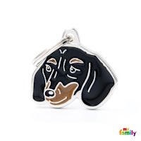 My Family Custom Pet ID Tags - Friends Black & Tan Dachshund