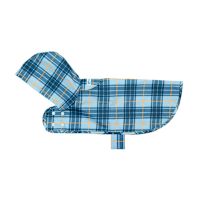 RC Pets Packable Rain Dog Poncho Blue Plaid XL