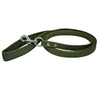 Angel Classic Alpine Plain Leather Dog Leashes Olive Green 48" x 1/2"