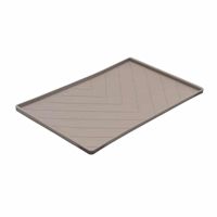 Messy Mutts - Silicone Dog Food Mat with Metal Rods Dark Grey M