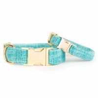 Handmade in USA Dog Collar - Pastel Plaid Flannel Metal Buckle   S 5/8"