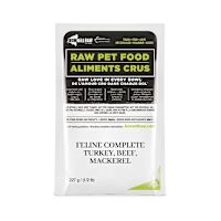 Iron Will Raw Frozen Cat Food - Complete Turkey, Beef & Mackerel Dinner 3 lb