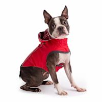 Go Fresh (GF) Pet Reversible Elastofit Dog Raincoat Red Plaid M 15"