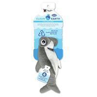 Spunky Pup Clean Earth Recycled Plush HAMMERHEAD SHARK Dog Toy S