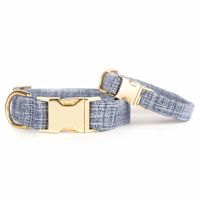 Handmade in USA Dog Collar - Chambray Metal Buckle  M 1"