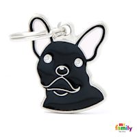 My Family Custom Pet ID Tags - Friends Black French Bulldog