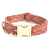 Handmade in USA Dog Collar - St Frank Chevron Kilim Metal Buckle  M 1"