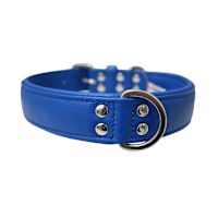Angel Classic Alpine Plain Leather Dog Collars Cobalt Blue 26" x 1.25"
