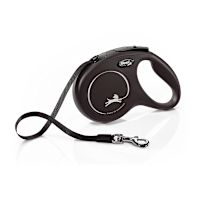 Flexi Retractable Leash - Classic Tape Black M 16'