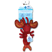 Spunky Pup Clean Earth Recycled Plush LOBSTER Dog Toy S