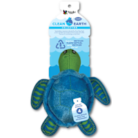Spunky Pup Clean Earth Recycled Plush TURTLE Dog Toy