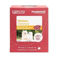 Red Dog Blue Kat Raw Dog Food - Venison & Veggies Foundations 1 lb Case of 8