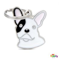 My Family Custom Pet ID Tags - Friends Black & White French Bulldog