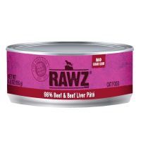 Rawz Pet Food Cat Pate Cans - 96% Beef & Beef Liver 5.5 oz