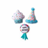 Mini Happy Bark Day Plush Dog Toy - Set of 3